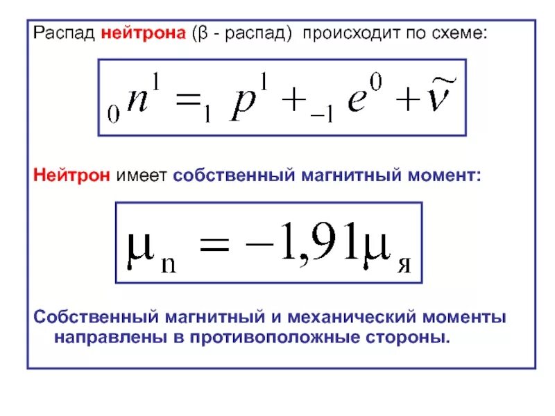 Распад нейтрона в ядре