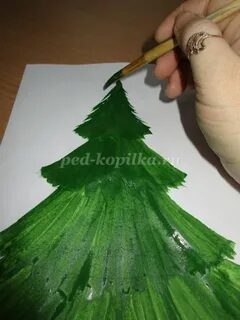 Елка нарисованная вилкой