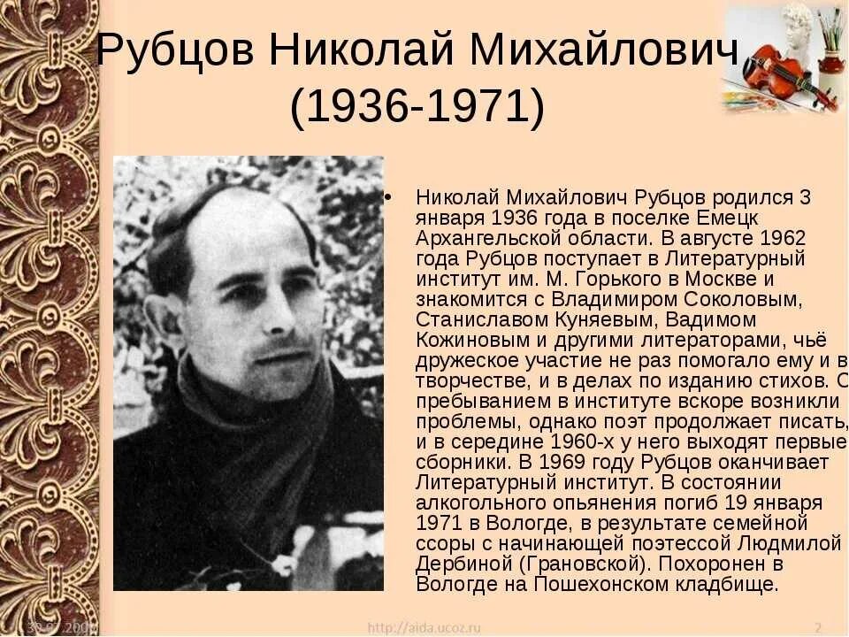 Жизнь Николая Михайловича Рубцова. Биография Николая Михайлова Рубцова. Биография рубцова 6 класс