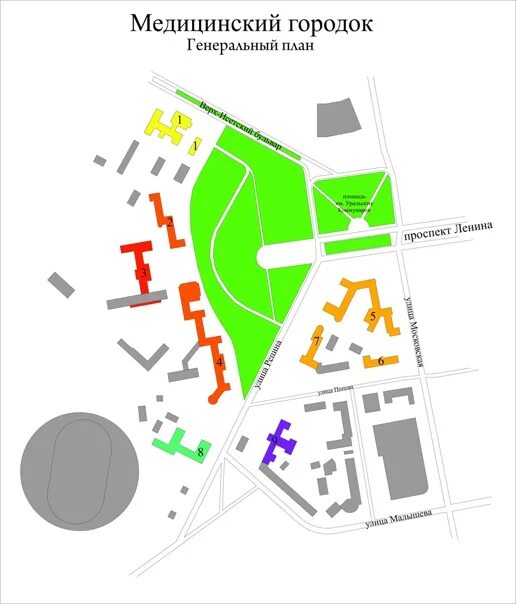40 Больница Екатеринбург схема корпусов. Екатеринбург Медгородок карта-план. Медицинский городок план. План Медгородка 40 больница. Медгородок лекарства екатеринбург сайт