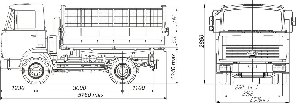 Маз расстояние. МАЗ-457043 габариты. Габариты кузова МАЗ 5551. МАЗ 5551 габариты. МАЗ 5551 самосвал кабина.