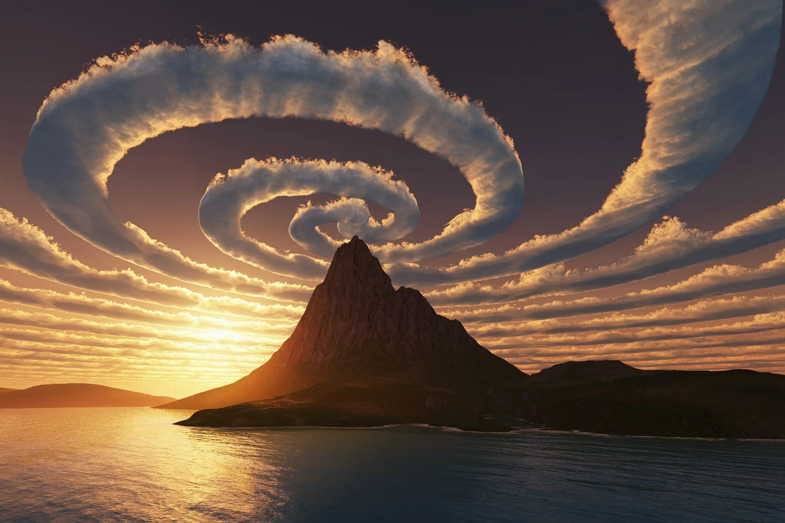 Необычные облака. Загадочные явления природы. Облака спираль. Красивая спираль.