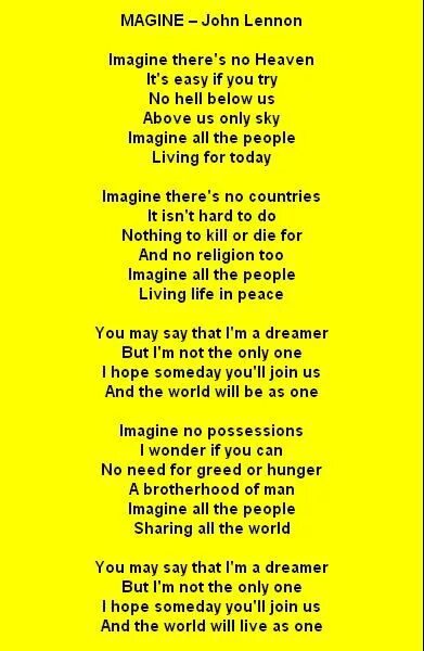 Imagination на русский. Imagine текст песни. Слова imagine John Lennon. Имейджин Джон Леннон текст. Битлз имеджин текст.