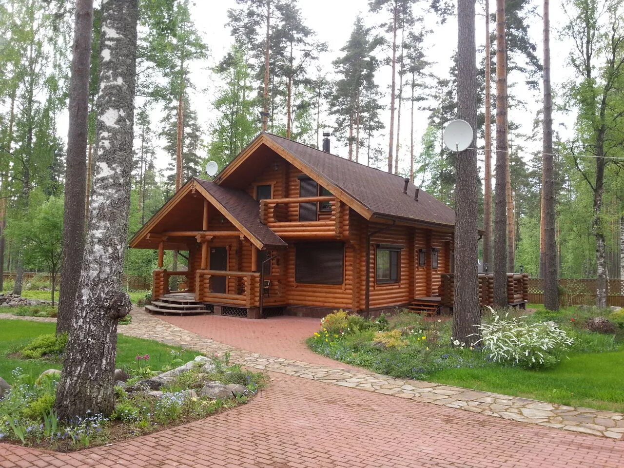 деревянный дом. охотничий домик из сруба. баня у хвойного леса. финский залив сосновый бор коттедж. баня сруб кедр.