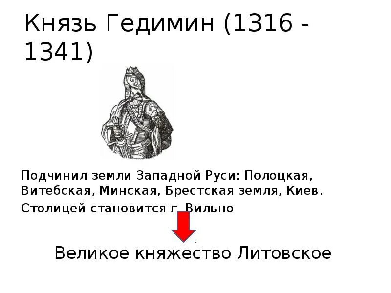 Литовское государство и русь 6 класс презентация. Гедимин, Великий князь Литовский. Деятельность князя Гедимина. Литовское государство и Русь. Литовское государство Гедимин 1316 1341.