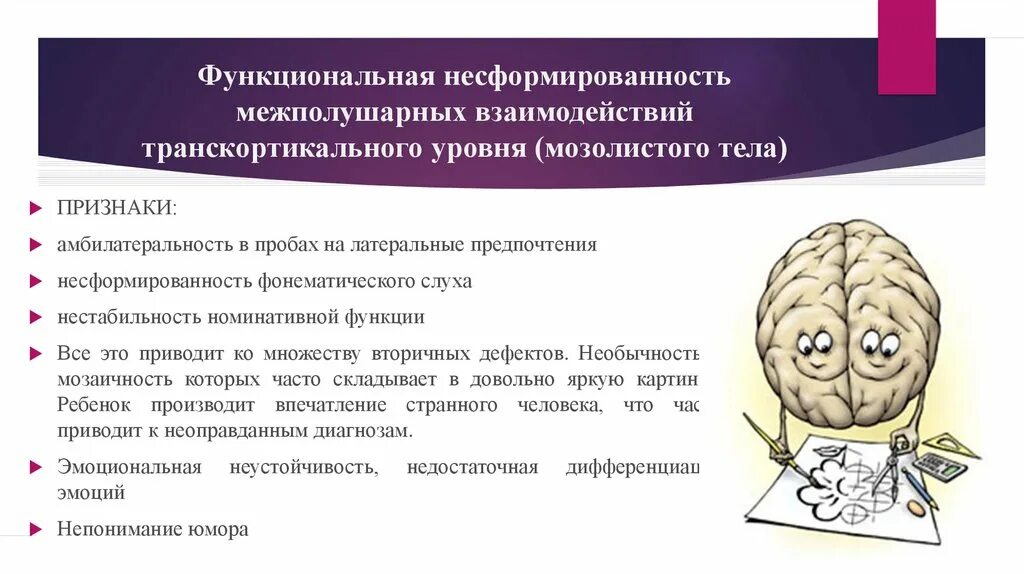 Расстройство полушарий. Функциональная несформированность межполушарных взаимодействий. Функциональная несформированность мозолистого тела. Функциональная несформированность это. Синдром несформированности межполушарного взаимодействия.