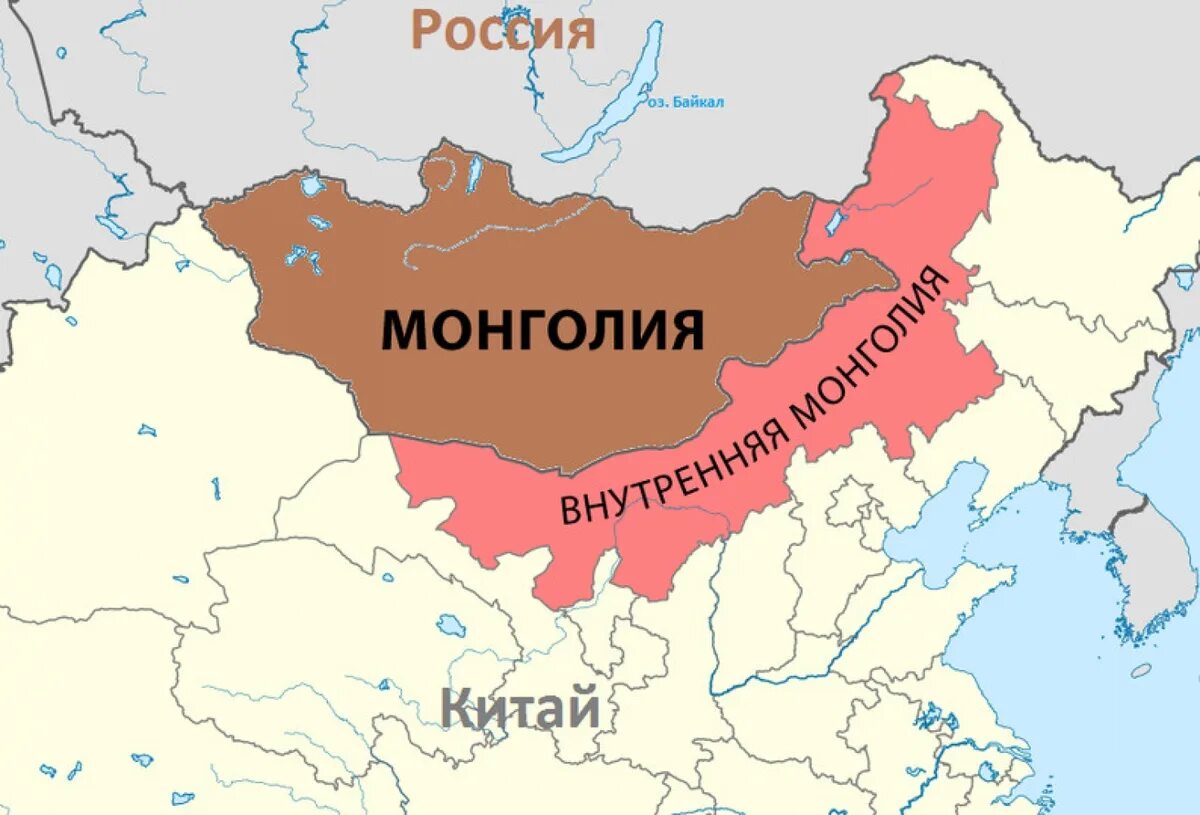 Карта бывшей монголии