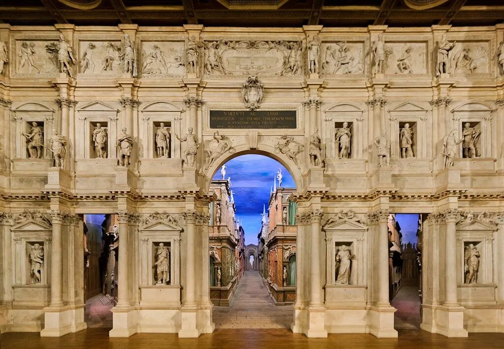 Ренессанс театр. Театр Олимпико Виченца. Театр Олимпико Андреа Палладио. Италия. Театр Олимпико (1586). Театр Олимпико в Виченце Палладио.