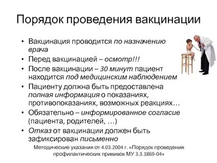 Подготовка к прививке