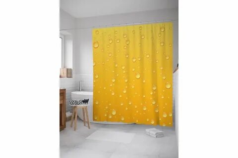 Красиво декорированная шторка, защищающая пол и оборудование ванной комнаты...
