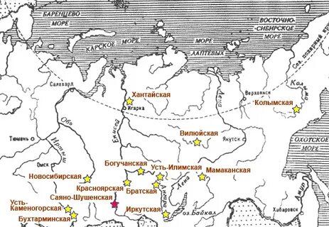 Хантайское на карте