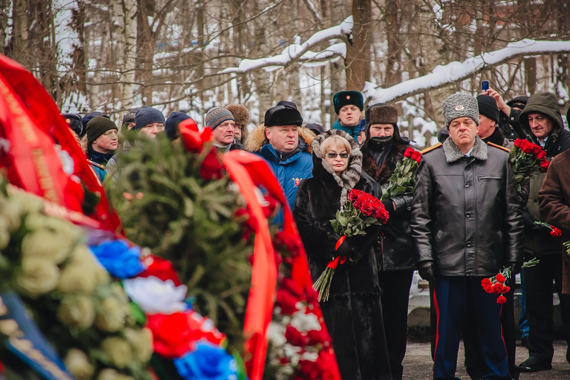 Мемориал погибших пожарных на Серафимовском кладбище. Мероприятия 15 февраля 2023 года на Серафимовском кладбище. Серафимовское кладбище участок 46-2.