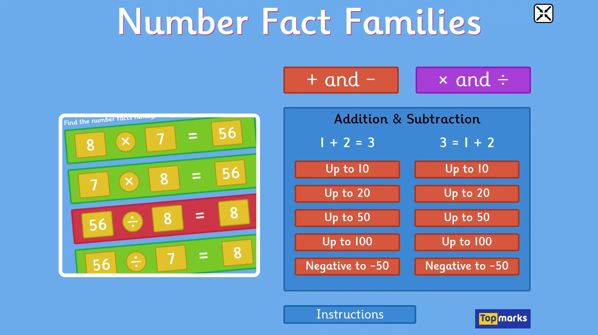 Fact families. Addition and Subtraction. Subtraction and addition within 100. Number addition games. Adding and Subtracting numbers within 100.