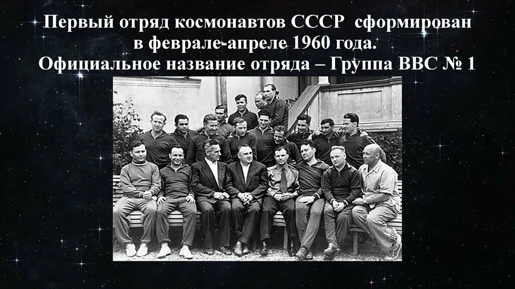 Первый отряд советских космонавтов. Первый отряд Космонавтов 1960. В СССР сформирован 1 отряд Космонавтов. Отряд Космонавтов 1960 года.
