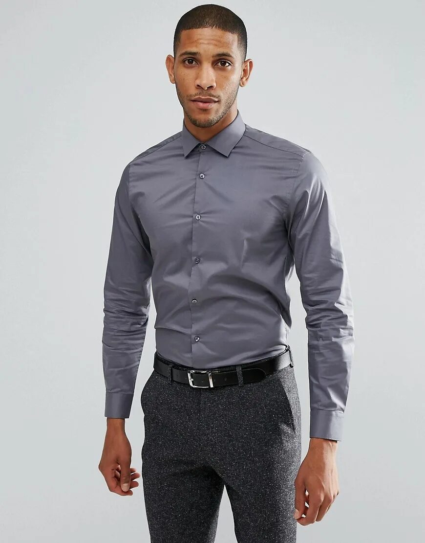 Рубашка Boss Slim Fit stretch 2022/23. Серая рубашка мужская. Темно серая рубашка. Серная мужская рубашка. Серая рубашка купить