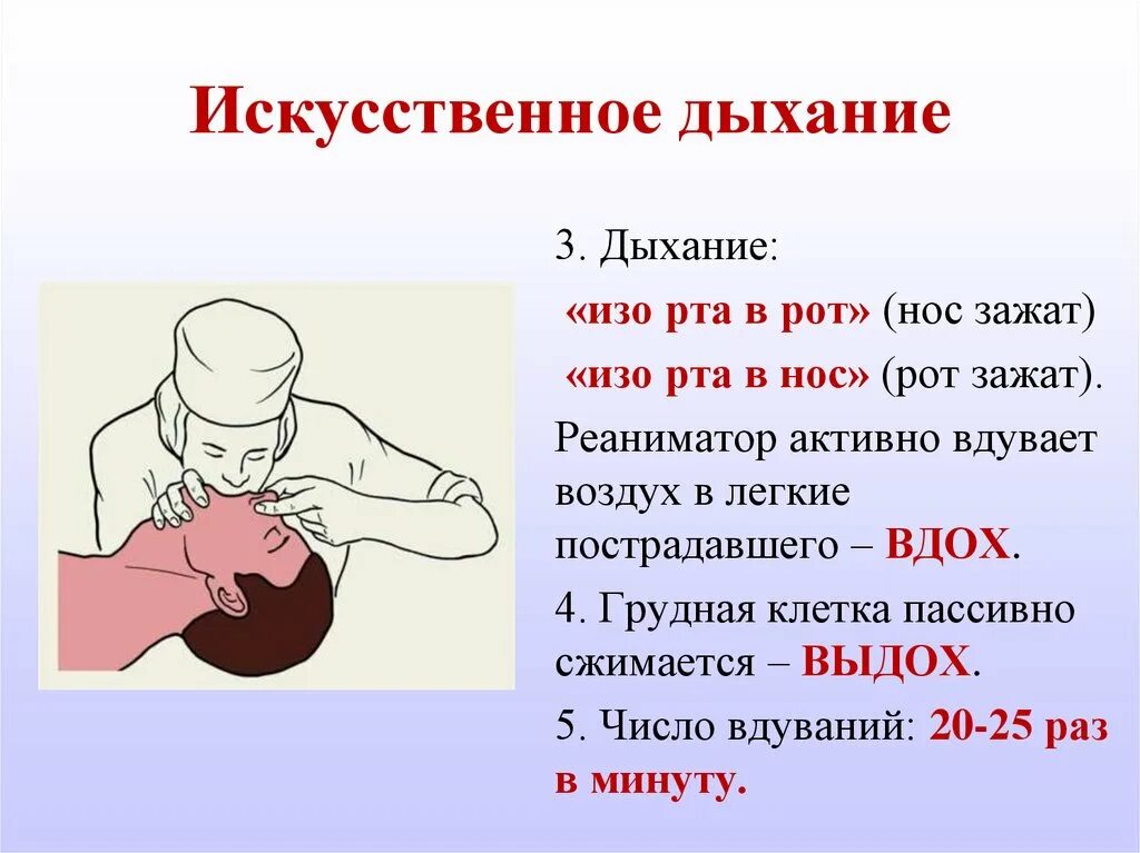 Искусственное дыхание вопросы