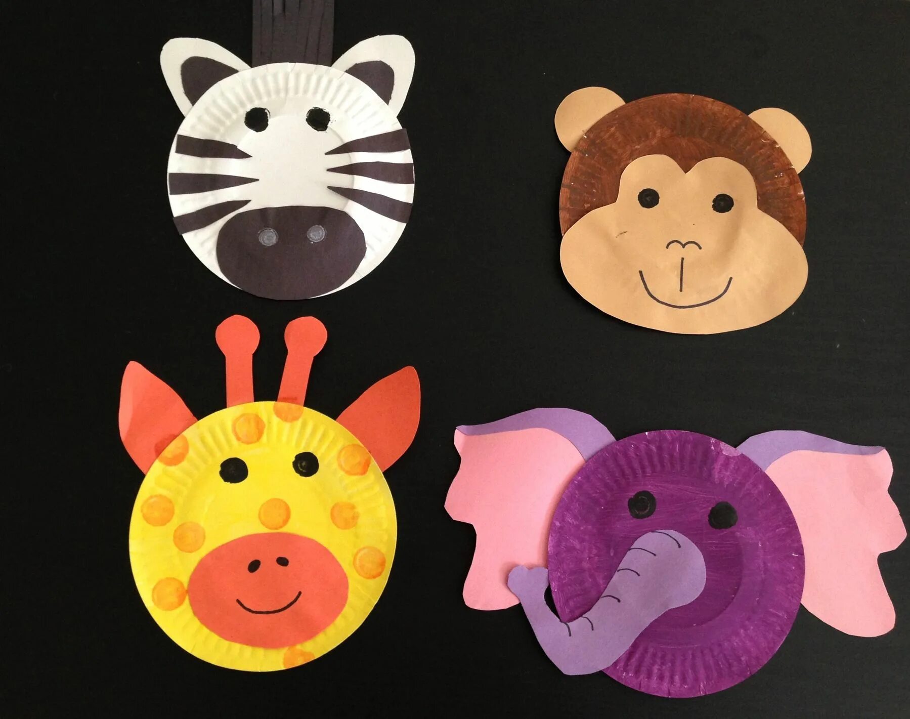 Животные из одноразовых тарелок. Маски из тарелок бумажных для детей. Wild animals craft for kids. Animal craft. Поделки животные зоопарка.