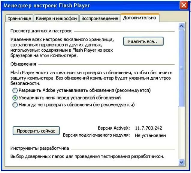 Настройки flash. Локальное хранилище Adobe Flash Player. Программы для входа в локальное хранилище. Поле проверка обновлений. Где находится хранилище Adobe Flash Player.