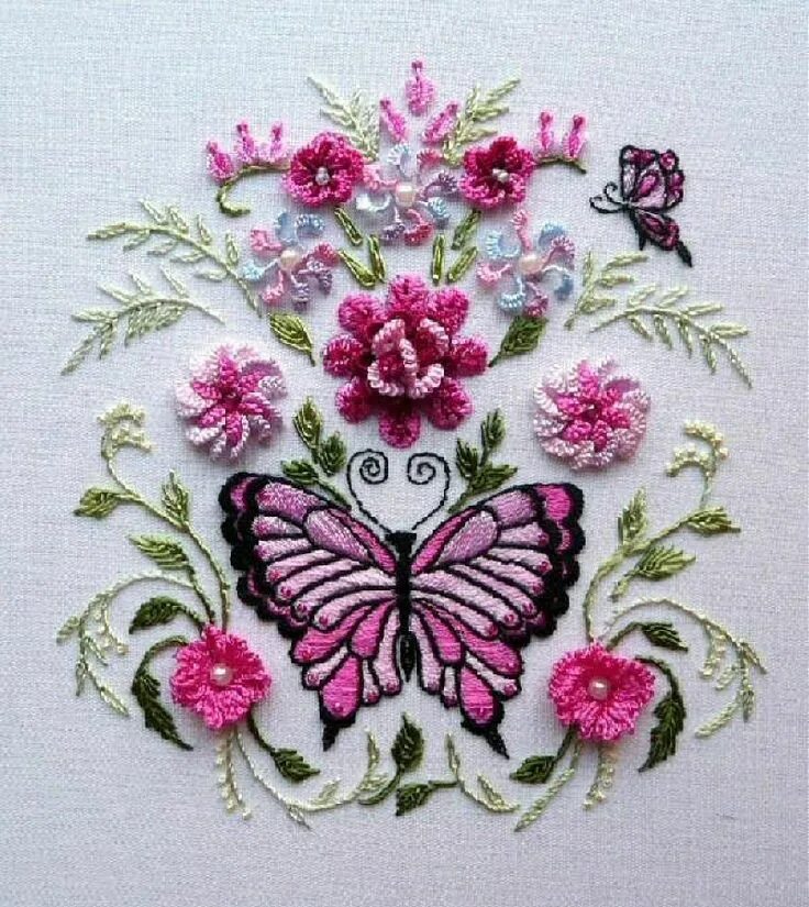 Техника вышивки цветов. Вышивка. Бразильская вышивка. Вышивка рококо. Вышивка цветы рококо.