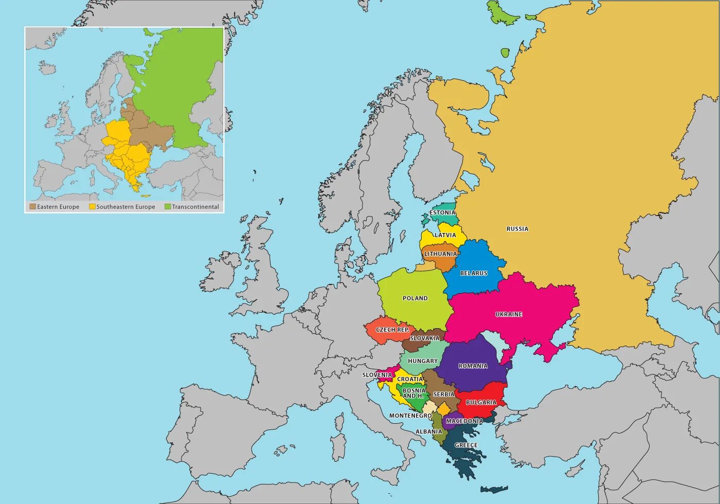 Восточная европа и россия страны. Юго Восточная Европа карта со странами. Карта государств Восточной Европы. Политическая карта Юго-Восточной Европы. Карта Восточной Европы 2022.