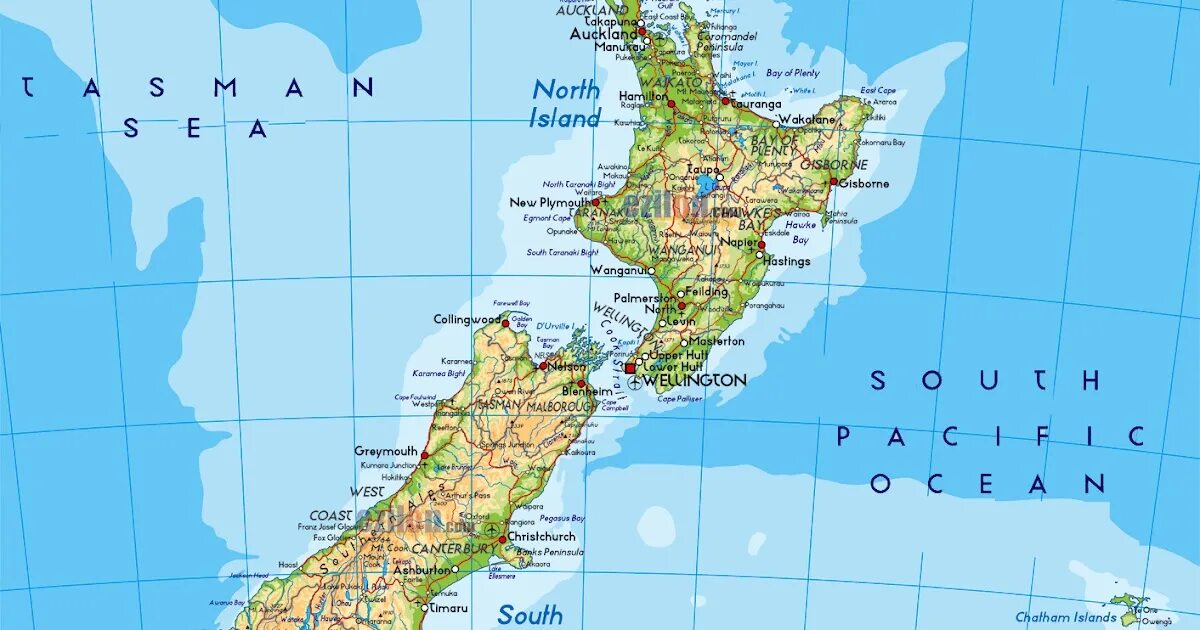 На карте океанов новую зеландию. Новая Зеландия Южный остров карта. Где находится остров новая Зеландия на карте.