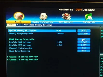 Memory settings