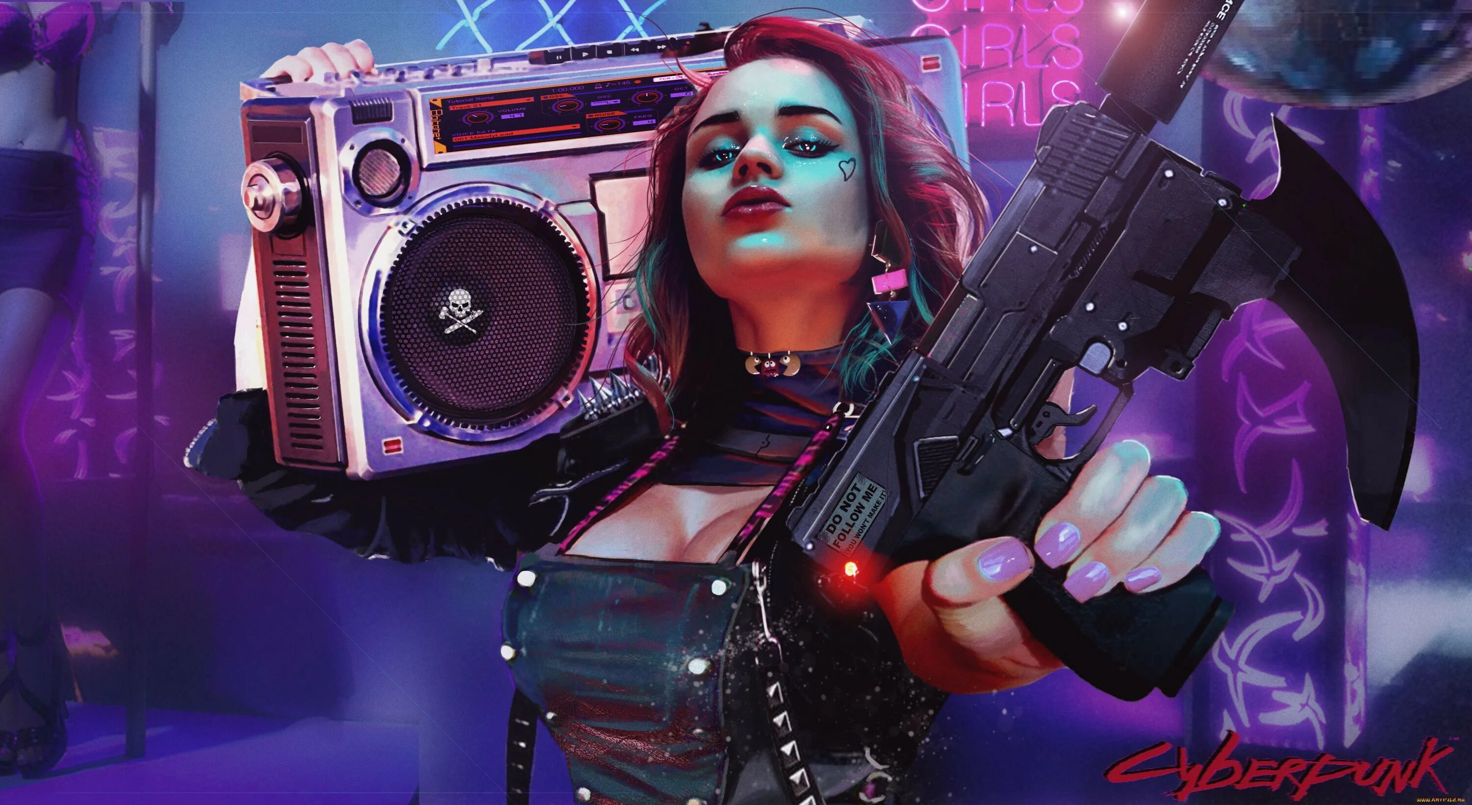 Играй песню компьютер. Cyberpunk 2077 пистолеты. Cyberpunk 2077 неон девушки. Cyberpunk 2077 магнитофон.