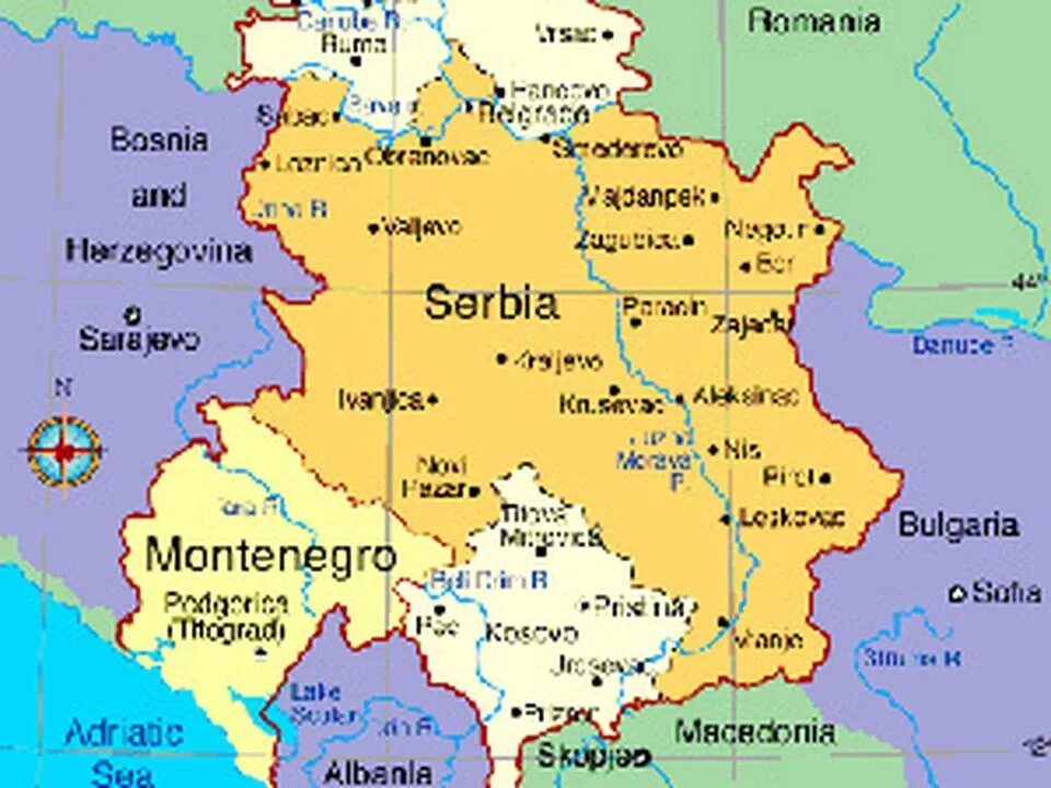 Сербия и черногория. Сербия политическая карта. Географическая карта Сербии. Карта Сербии на карте Европы. Черногория Сербия Косово на карте.