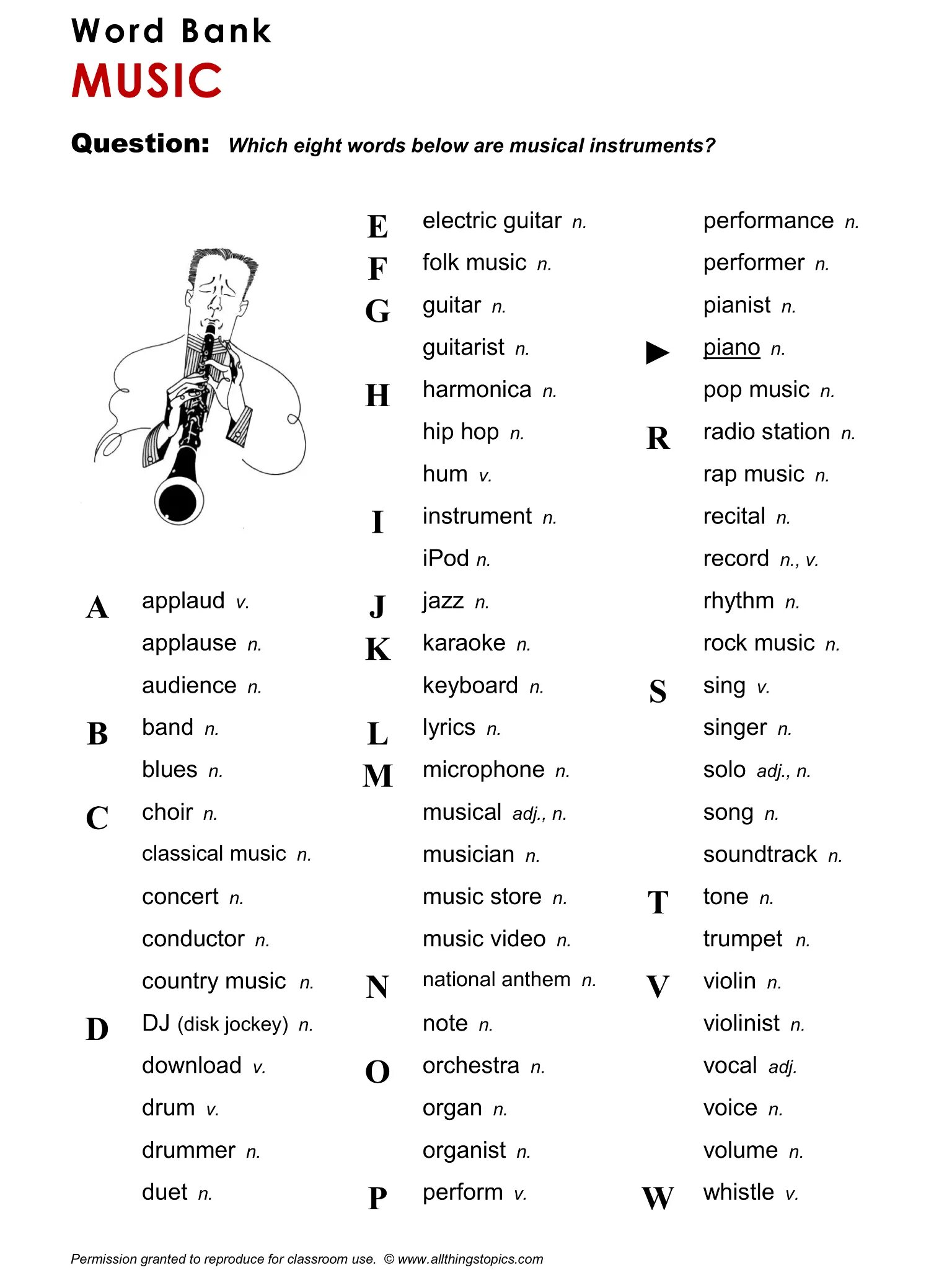 Questions about music. Vocabulary about Music. Music Vocabulary exercises. Music Genres Worksheets. Музыкальные инструменты топик на английском.