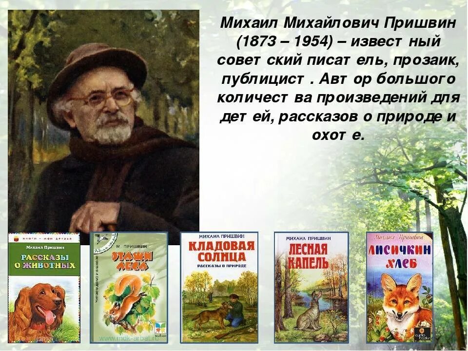 Короткие произведения отечественных писателей. Михаила Михайловича Пришвина (1873–1954). Михаила Михайловича Пришвина для дошкольников. 3 Произведения Михаила Михайловича Пришвина о природе.