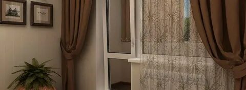 Окно в зал с балконной дверью