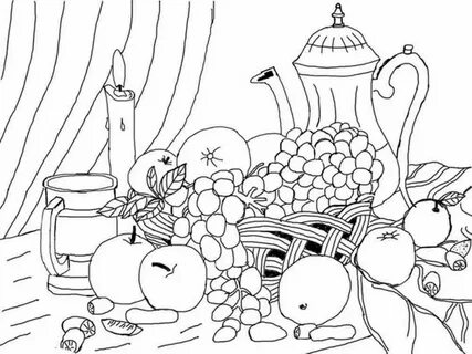 Раскраски Натюрморт с фруктами (29 шт.) - скачать или распечатать бесплатно #125
