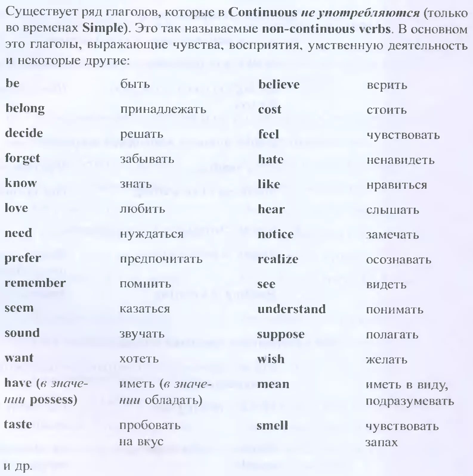 Слова глаголы в настоящем времени. Глагол к-20. Глаголы не употребляющиеся во временах группы Continuous. Глаголы которые не употребляются в Continuous. Глаголы которые не употребляются в прошедшем времени в английском.