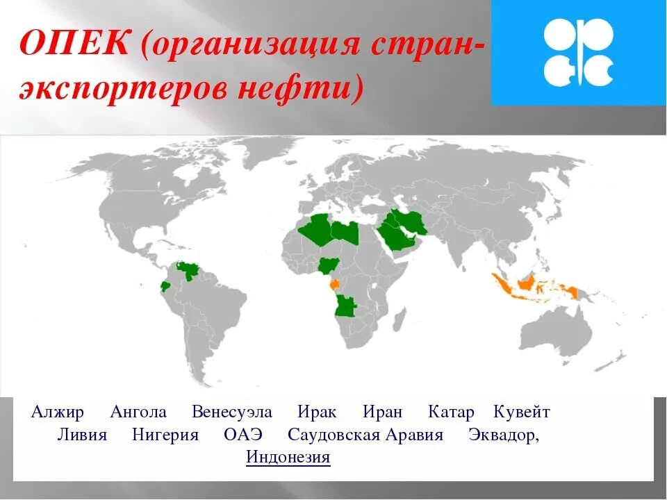 Крупнейшие страны опек