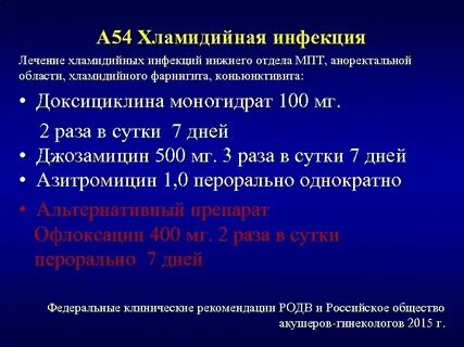Хламидийная инфекция клинические рекомендации 2024