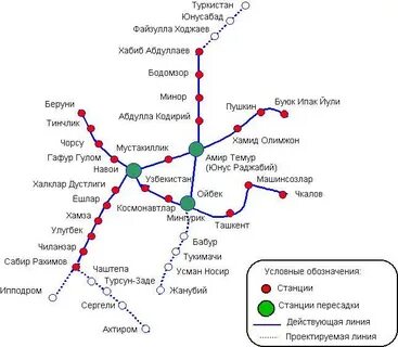 Карта метро ташкента на русском