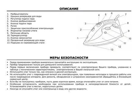 Инструкция по пользованию утюгом