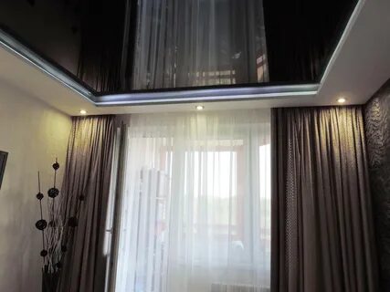 Черные натяжные потолки фото