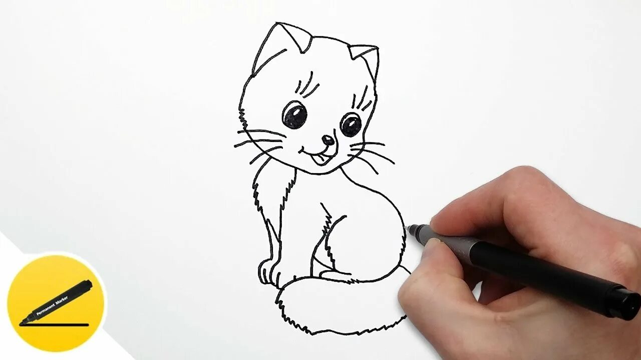Рисовать котенка легко. Котенок для рисования. Детские рисунки котят карандашом. Простые рисунки для начинающих. Как нарисовать кошку.