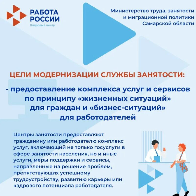 программа переселения от центра занятости. взаимодействие центра занятости с работодателями. значок службы занятости. реорганизация службы занятости. курсы для безработных.