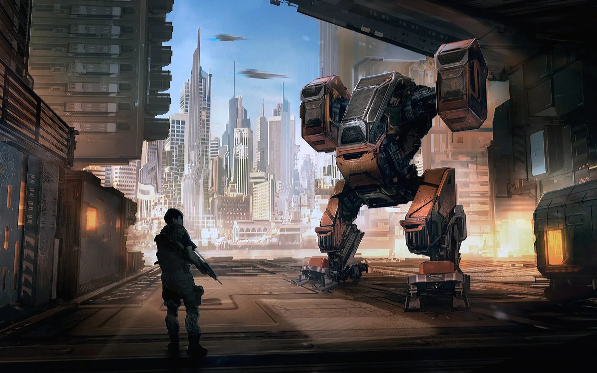 Sci fi robot. Sci fi робот погрузчик. будущее фантастика. роботы будущего.
