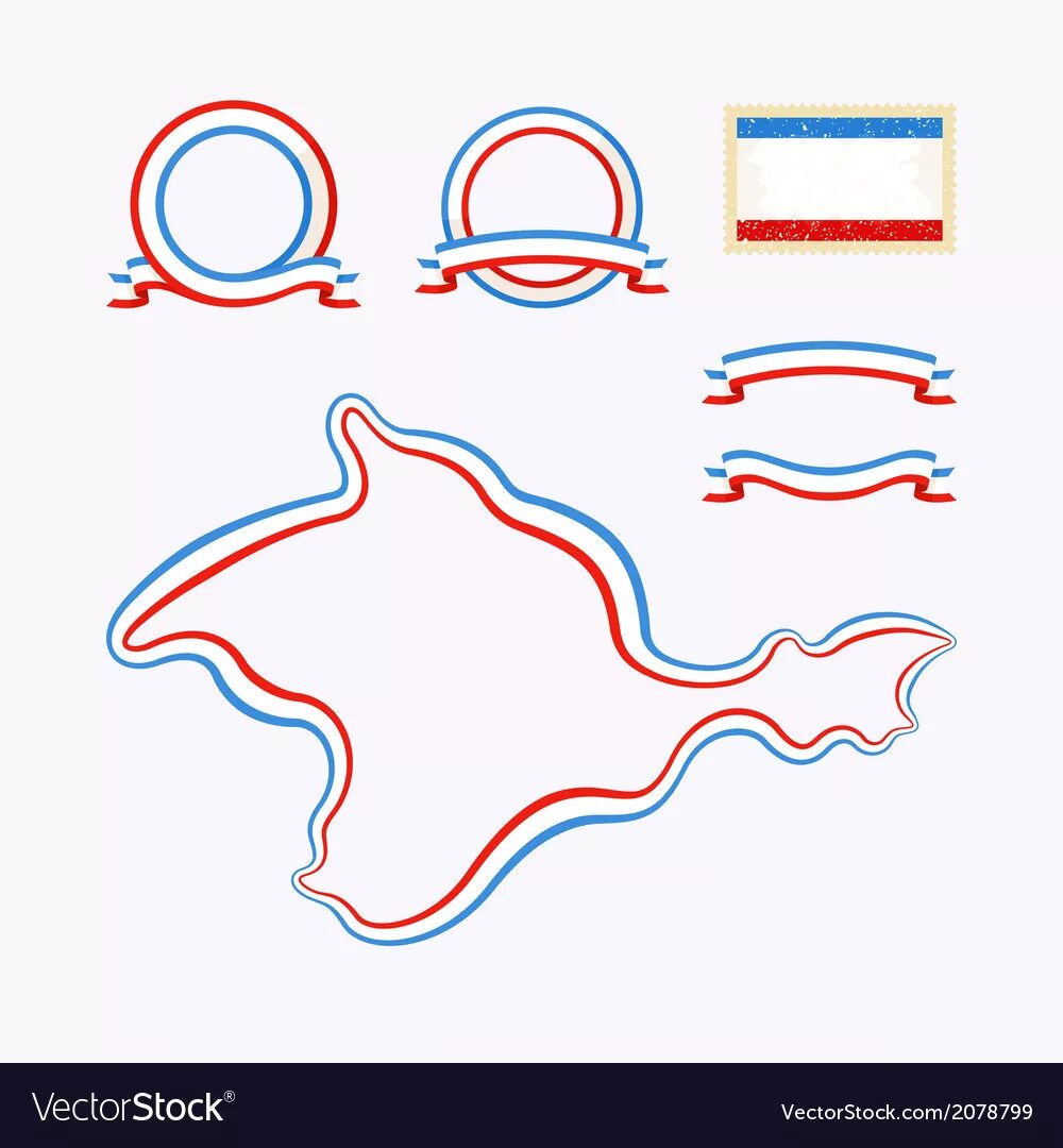 Флаг крыма шаблон. Контур крыма.