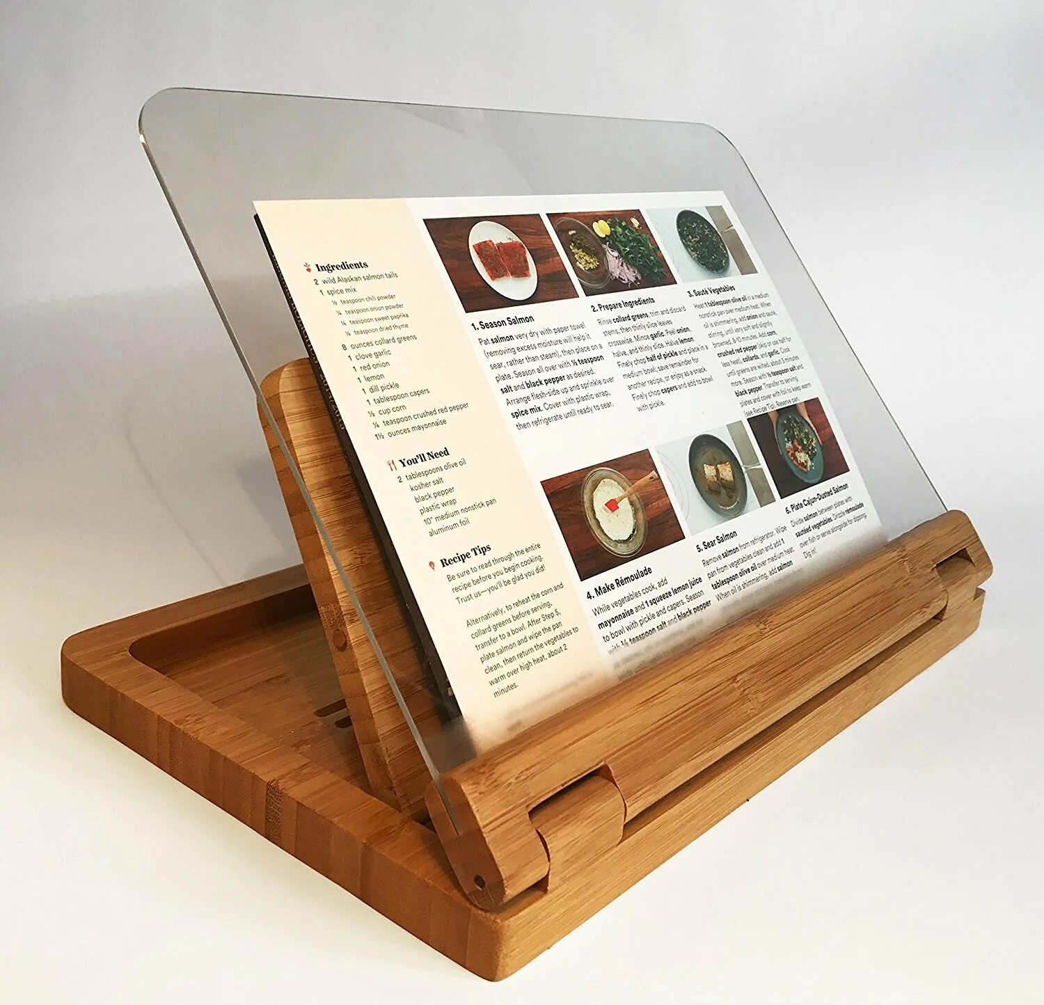 Купить книги для чтения. Hala Flip Cookbook Holder Bamboo large with Acrylic Shield. Подставка для чтения книг. Подставка для учебников деревянная. Подставка для книг, большая.