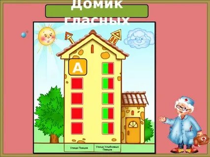 Домик для гласных звуков для дошкольников
