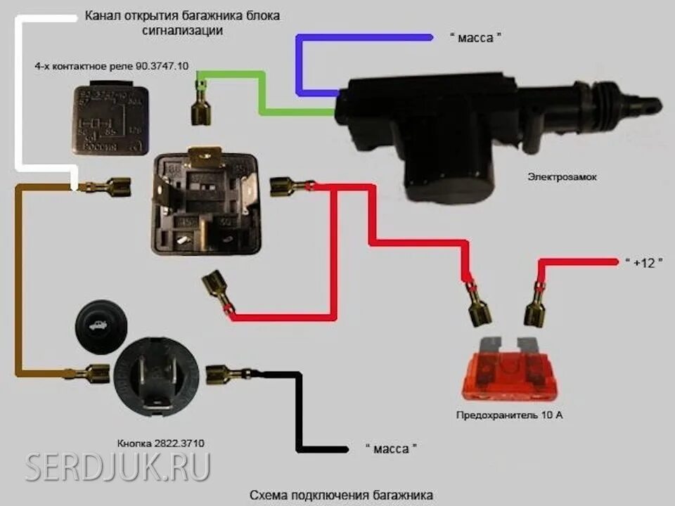 Срабатывает сигнализация открыта дверь. Реле на открывание багажника ВАЗ. Привод открывания багажника ВАЗ 2110. Центральный замок на багажник ВАЗ 2109. Реле открывания багажника ВАЗ 2112.