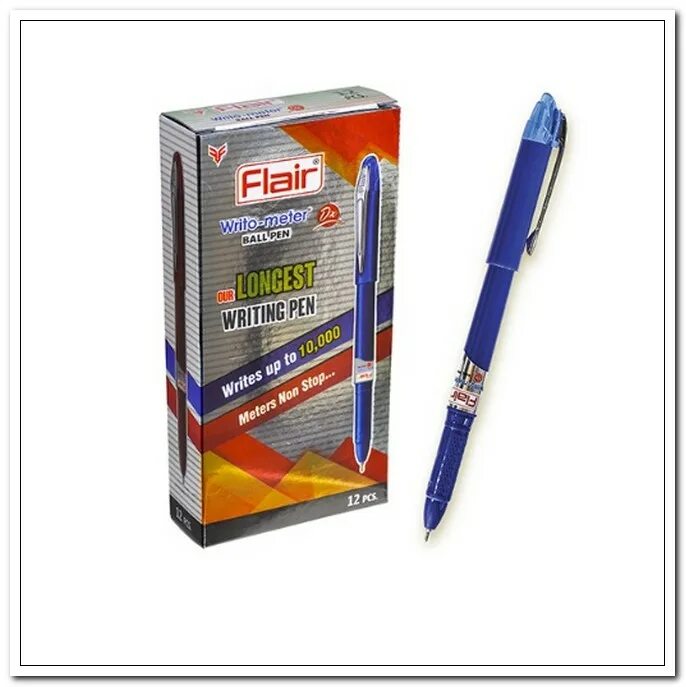 Meter pen. Ручка шариковая flair writo-meter dx, комплект 12 шт., пишет 10 000 метров, синяя. ручка шар. син.flair writo-meter f-743/син. 0,6мм пласт.. ручка 10000 метров flair. ручка flair writo-meter 10 км.