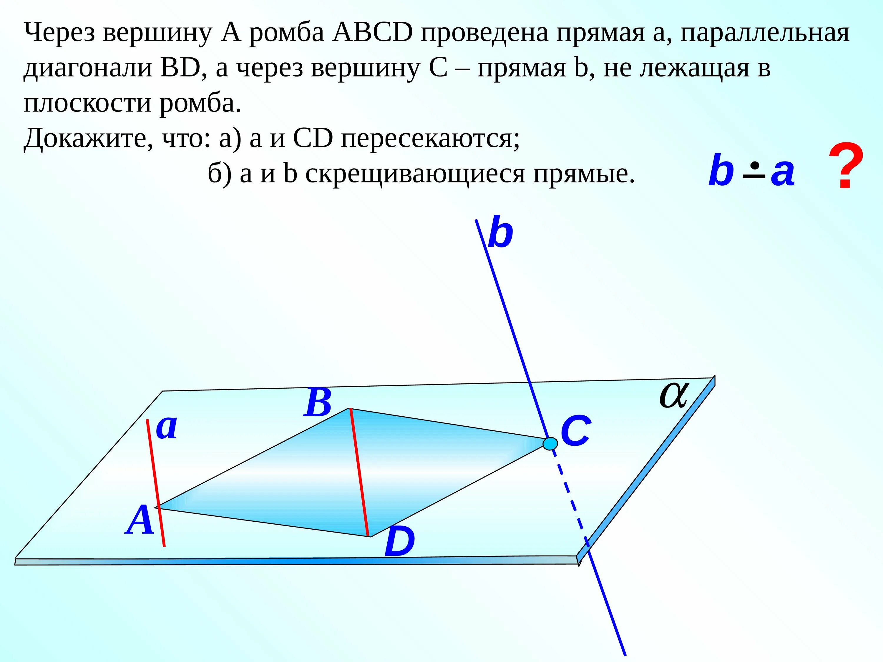Диагональ a c 1 параллельно прямой b