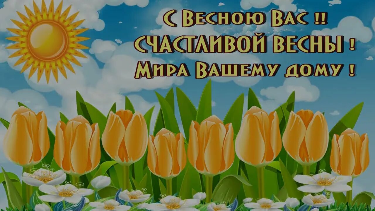 Песня весенний привет. С 1 днем весны. Видео открытки с весной. С первым днём весны видеоролик. С первым днём весны картинки.