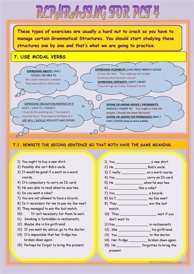 Rephrase the sentences. To be able to упражнения. Rephrase linkers. Expressing ability.