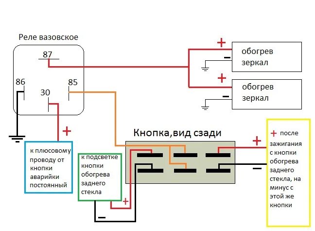 Распиновка кнопки обогрева заднего стекла. Схема подключение кнопки обогрева зеркал Газель бизнес. Схема подключения обогрева зеркал Газель. Кнопка подогрева зеркал ВАЗ 2114. Схема подключения подогрева зеркал на Газель.